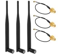 Meshnology 868 MHz LoRa Antenna, 3 dBi Gain, Omnidirectional SMA Connector + 10 cm Extension Cable, Meshtastic LoRa Antenna for V3 and V4 Development Boards, 3-Pack (Black)
