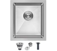 MESIDA 17 Inch Single Bowl Kitchen Sink SUS304 Undermount Stainless Steel Kitchen Sink (17 x 18 x 9 Inch)
