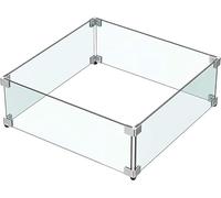 MESIDA 23.5"x23.5"x6" Fire Pit Glass Wind Guard, Tempered Glass Firepit Table Shield, Thick and Sturdy, with Hard Aluminum Corner Bracket