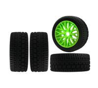 Mesimsple Plastic Rim Wheel and Highway Rubber Tire for Arrma Felony Infraction Typhon 6S 3S BLX 550 Mega Limitless Roller Upgrade Parts Green