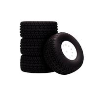 Mesimsple Pre Glued Plastic Wheel and Tire Rubber for Arrma Mojave Grom Mega 380 223S BLX Series Upgrade Parts White