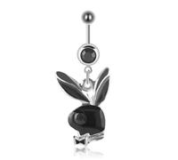 MESKEL 1pc Belly Button Rings Bunny Navel Rings Rabbit Belly Rings for Women Gem stone Pink Blue Bunny Fake Belly Piercing Pin