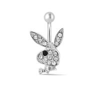 MESKEL 1pc Belly Button Rings Bunny Navel Rings Rabbit Belly Rings for Women Gem stone Pink Blue Bunny Fake Belly Piercing Pin