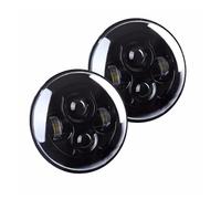 MESKEL Front Headlights Assembly For Benz-G G55 2xLada Auto Motor 7 Inch Led Headlight Hi/Low H4 Light Halo Angle Eyes DRL Headlamp(40w light Black)