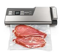 Mesliese Vacuum Sealer Machine, 95kPa 140W Double Seal Powerful Food Sealer, One Hand Operation Food Storage with Build-in Cutter & Roll Storage