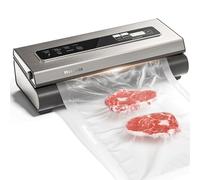 Mesliese Vacuum Sealer Machine Powerful 90Kpa Precision 6-in-1 Compact Vacuum Food Preservation System Built-in Cutter, 2 Bag Rolls & 5 Pre-cut Bags, Dry&Moist Modes Smart Suction (Silver)