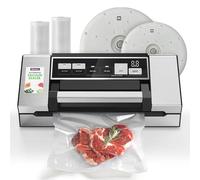 Mesliese Vacuum Sealer Machine, Super Powerful 95kPa 140W Handle Design Food Sealer, Double Seal Strip with Build-in Cutter & Countdown Display, PULSE & Marinate, 2 Bag Rolls (Black)