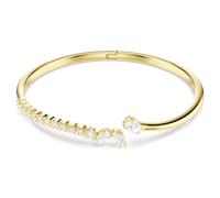 Mesmera bangle, Mixed cuts, White, 18K gold finish