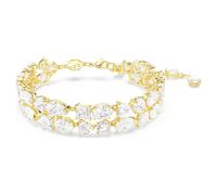 Mesmera bracelet, Mixed cuts, White, 18K gold finish