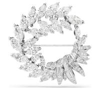 Mesmera brooch, Marquise cut, White, Rhodium plated