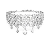 Mesmera choker, Mixed cuts, White, Rhodium plated