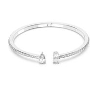 Mesmera cuff, Mixed cuts, White, Rhodium plated