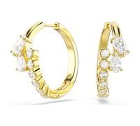 Mesmera hoop earrings, Mixed cuts, White, 18K gold finish