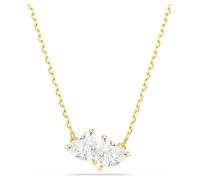Mesmera necklace, Heart, White, 18K gold finish