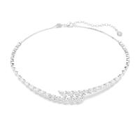Mesmera necklace, Marquise cut, White, Rhodium plated
