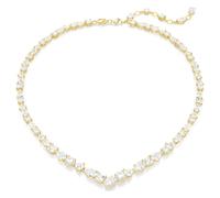 Mesmera necklace, Mixed cuts, White, 18K gold finish