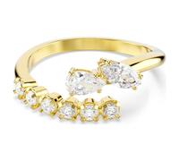 Mesmera open ring, Mixed cuts, White, 18K gold finish