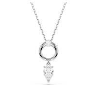 Mesmera pendant, Pear cut, White, Rhodium plated