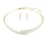 Mesmera set, Set (2), Marquise cut, White, 18K gold finish
