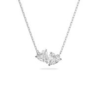 Mesmera White Rhodium Plated Cubic Zirconia Heart Pendant Necklace
