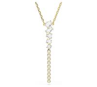 Mesmera Y necklace, Mixed cuts, White, 18K gold finish