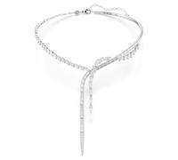 Mesmera Y necklace, Mixed cuts, White, Rhodium plated