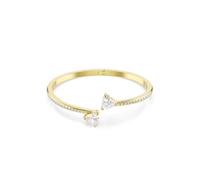 Mesmera Yellow Gold Coloured Cubic Zirconia Heart Bangle - Size Small