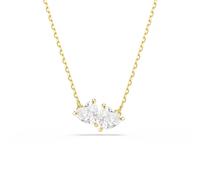 Mesmera Yellow Gold Coloured Cubic Zirconia Heart Pendant Necklace