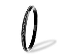 Mesmerize Black 108 Ik Onkar MicroCarved Punjabi Kada Stainless Kada For Everyday Wear | Gloss Finish - Large