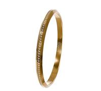 Mesmerize Gold 108 Ik Onkar MicroCarved Punjabi Kada Stainless Kada For Everyday Wear | Gloss Finish - Large
