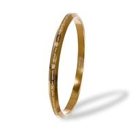 Mesmerize Gold Ik Onkar Satnam Mantra MicroCarved Punjabi Kada Stainless Kada For Everyday Wear | Gloss Finish - Medium