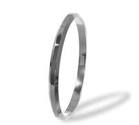 Mesmerize Silver Round Flat Punjabi Kada |Stainless Kada For Everyday Wear | Gloss Finish - Extra Large