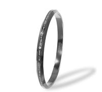 Mesmerize Silver Waheguru Ji Da Khalsa MicroCarved Punjabi Kada Stainless Kada For Everyday Wear | Gloss Finish - Large