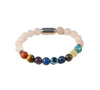 Mesmerize Solace Rose Quartz 9 Chakras Natural Stone Bracelet with Magsnap | Solace Rose Quartz 9 Chakra | Healing Bracelet with Certified Natural Stones for Love & Balance - Extra Large