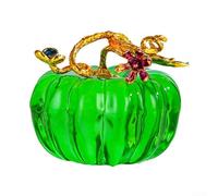 Mesmerizing Crystal Pumpkin Ornament, Polished Glass with Translucent Shine, Elegant Home Decor, Memorable, 65mm Size (Green)
