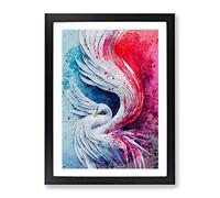 Mesmerizing Swan Abstract Framed Print | A4 Black Framed Wall Art | Ready to Hang | Abstract Animal Picture | Living Room Bedroom Lounge Office