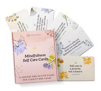 MESMOS 52 Mindfulness Cards with Action Plans. Relaxation Stress Relief Gifts for Women, Positive Affirmation Cards, Anxiety Relief Items, Meditation Self Care Kit, Relaxing Spiritual Gifts for Women