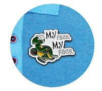 meSNAPS Enamel Pins, Shut Up, I’m Not Almost There, 1 pc - Decorative, Funny Enamel Pins for Clothes, Bags, Shoes, Hats, Backpacks - Reusable No-Pin Fasteners - Personalizable Charms for Kids & Adults