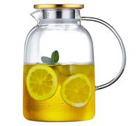 MESNEY 2L Glass Teapot with Infuser, Heat-Resistant Borosilicate Glass, Tea Pot Infuser for Loose Tea, 2-in-1 Strainer and Lid, Stovetop Safe