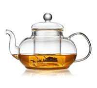 MESNEY 800ml Glass Teapot with Infuser - Borosilicate Glass Tea Pot Infuser for Loose Tea, Herbal Tea, and Blooming Tea - Elegant Tea Maker with Lid for Home and Office