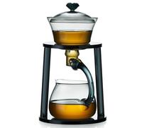 MESNEY Magnetic Glass Teapot with Infuser - Semi-Automatic Kungfu Tea Set, 350ml Heat-Resistant Glass Teapot for Loose Leaf Tea, Drip-Free Spout, Elegant Pour Over Coffee and Tea Maker