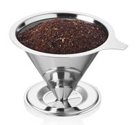 MESNEY Pour Over Coffee Dripper, Reusable Pour-Over Coffee, Paperless Mesh Cone Coffee Filter, Pour Over Coffee Maker for 3-4 Cup Brew, Stainless Steel