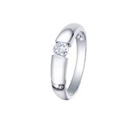Mesnt 14K White Gold Solitaire Diamond Engagement Ring for Men 0.2ct, Size O 1/2