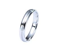 Mesnt 18K White Gold Polished Wedding Bands Ring for Men, with Center Groove, Size V 1/2
