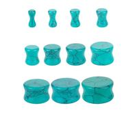 Mesnt 22PCS Stone Ear Tunnels and Plugs Turquoise Ear Gauges Tunnels Plugs for Ear (Turquoise, 3mm,4mm,5mm,2g,0g,00g,1/2 inch,9/16 inch,5/8 inch,11/16 inch,3/4 inch)