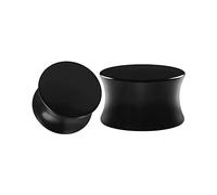 Mesnt 2PCS Plugs and Tunnels for Ears 16mm Ear Tunnel Expander Earrings 5/8 inch Black Round Shape Piercing Tunnels Plugs Ear Piercing Jewelry, Black