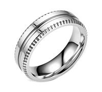 Mesnt 316L Stainless Steel Best Friend Promise Rings, 6MM Comfort fit Wedding Bands Rings for Women Silver Size Z 1/2
