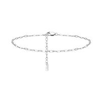 Mesnt 925 Anklets for Women Sterling Silver, 925 Sterling Silver Simple Polished Paperclip Chain Anklet 21+5cm for Women Silver