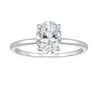 Mesnt 925 Sterling Silver Wedding Rings for Women, Elegant Solitaire Wedding Ring for Women with 8x10mm Oval Cubic Zirconia, Silver, Size M 1/2