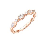 Mesnt 9K Rose Gold Dainty Engagement Ring Infinity with Marquise Shape Diamond for Women, Size U 1/2